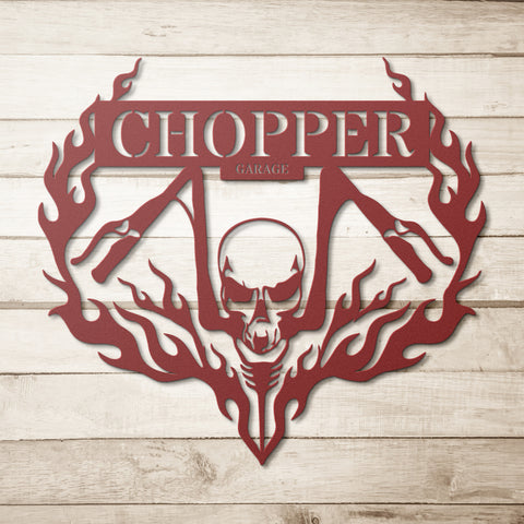 Personalized Chopper Garage Sign – Pipeline Proud