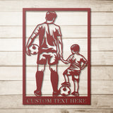 Personalized Father and Son Football Metal Sign