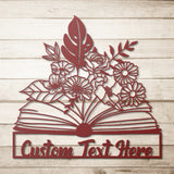 Personalized Floral Book Metal Wall Art