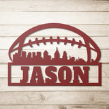 Personalized Football Metal Wall Art