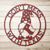 Personalized Gnome Texas Flag Metal Sign
