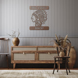 Personalized Native American Chief Metal Wall Art