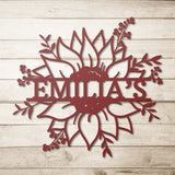 Personalized Sunflower Metal Wall Art