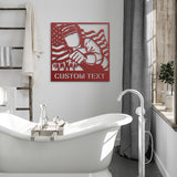 Personalized Welder US Flag Metal Wall Art