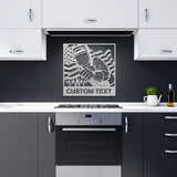 Personalized Welder US Flag Metal Wall Art