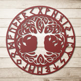 Viking Runes with Celtic Tree of Life Metal Art