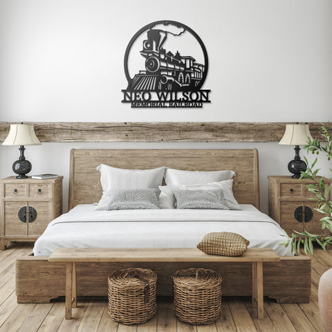 Vintage Train Metal Wall Art