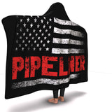 Pipeliner US Flag Hooded Blanket