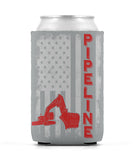 Pipeline US Flag Excavator Can Sleeve