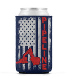 Pipeline US Flag Excavator Can Sleeve