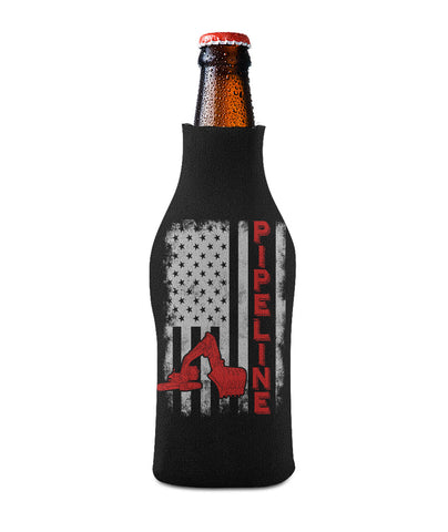 Pipeline US Flag Excavator Bottle Sleeve