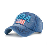 USA Flag Embroidery Unisex Caps